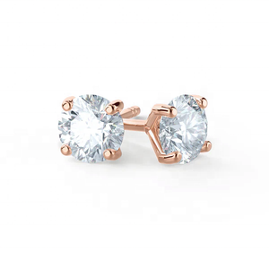 Boucles d'oreilles clous ZYO personnalisées en argent fin 925 plaqué or avec moissanite VVS taille ronde, design classique et simple, pour femmes et hommes - Product Image 5