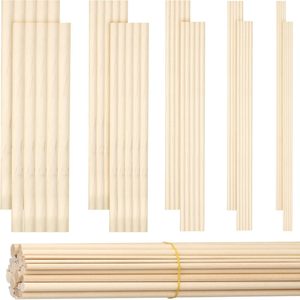 Palitos redondos de madera para proyectos de manualidades, construcción de modelos de casas y barcos, suministros de arte creativo para niños - Product Image 5