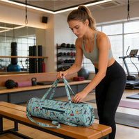 Tas Yoga Kanvas Klasik dengan Logo Custom, Minimalis, Tahan Lama, Tas Selempang Yoga untuk Gym, Handmade, Tempat Penyimpanan Yoga untuk Perjalanan