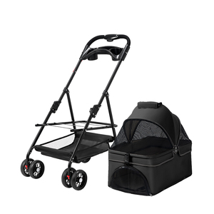 Petite <span class=keywords><strong>poussette</strong></span> pour animaux de compagnie pour chiens, chats, ours en peluche, activités de plein air, légère et pliable - Product Image 2