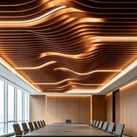 Système de déflecteurs de plafond en aluminium, forme vague moderne, imperméable et ignifuge, pour la décoration intérieure des atriums, des halls et des plazas intérieures