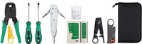Kit d'outils réseau pour l'entretien des ordinateurs, test de câbles LAN, réparation de connecteurs RJ45 avec outils de sertissage et de dénudage