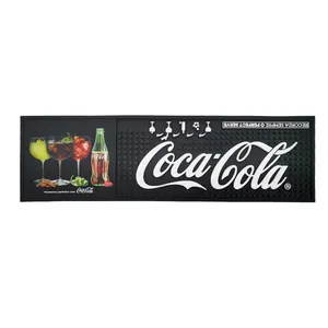 Wholesale Anti-slip Rubber Bar Spill Mat Promotional Service Customized Logo Bar Runner Mat Soft PVC Bar Beer Mat