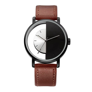 Reloj de Cuarzo Unisex de Lujo con Esfera Semiabierta, Caja de Aleación de 10 mm de Grosor, Esfera de 38 mm <span class=keywords><strong>y</strong></span> Correa de Cuero PU de 20 mm - Product Image 2