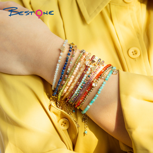 Bestone Natural Gemstone Bead <strong>Bracelet</strong> <strong>Healing</strong> <strong>Crystal</strong> Adjustable Heart <strong>Bracelet</strong> 3mm Faceted Round Beads <strong>Bracelet</strong> for Women - Product Image 3