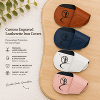 Housse de club de golf en similicuir gravable au laser, personnalisée en cuir PU, housses de club de golf gravées au laser, logo personnalisé, cadeau