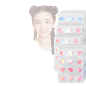 Patchs Hydrocolloïdes pour l'Acné, Traitement à l'Acide Salicylique, Motifs Mignons Cœur/Lune/Nuage/Fleur, 48 Unités, Bleu Rose, Tous Types de Peau - Product Image 1