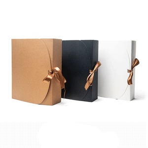 <b>Empty</b> Cardboard Slim <b>Gift</b> <b>Box</b> Small Practical Party Favors <b>Gifts</b> <b>Box</b> Ribbon Flip-top Kraft Paper <b>Gift</b> <b>Box</b> with Bow - Product Image 6