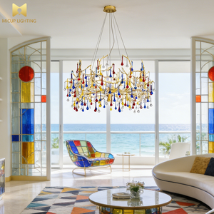 Lampadario Americano Creativo in Rame Massiccio con Nappine, Decorazione Artistica LED, Lampadario Post-Moderno di Lusso per Soggiorno e Sala da Pranzo - Product Image 1