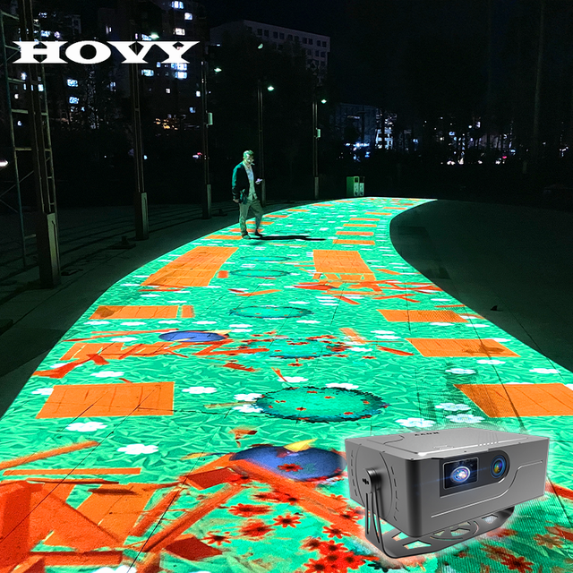 Night Attraction Outdoor Lighting Interactive Floor Projection System Interactive Floor Projector Game