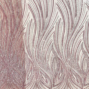 Pullu payetler nakış kumaşlar Haute Two iki tonlu dantel kumaş düğün elbisesi malzeme - Product Image 3