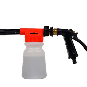 Verstelbare Slang Wassen Spuit Auto Cleaning Foam Gun Auto Water Zeep Shampoo Spuit 900Ml Schuim Kanon Hecht Aan Een tuinslang