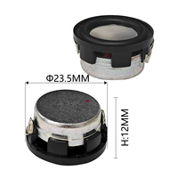 Altoparlante Rotondo in PU da 23MM di Diametro, 4 Ohm, 2/2,2 Watt, Gamma Completa, Magnete Potente, Mini Altoparlante Industriale