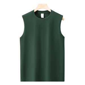 Débardeur en coton blanc uni en gros, sans manches, 220g, veste de sport pour la salle de sport, à porter à l'intérieur et à l'extérieur, unisexe, respirant - Product Image 5