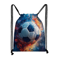 Sac à dos pliable en nylon et polyester imperméable, sac cadeau à cordon pour les fans de football et de la Coupe du Monde, idéal pour les équipes sportives