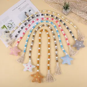 Colorful Wood Beads Tassel Beads wood bead tassel string home decoration ornaments