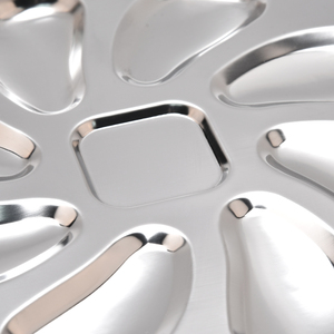 Assiettes <span class=keywords><strong>à</strong></span> <span class=keywords><strong>huîtres</strong></span> en acier inoxydable de haute qualité de 25 CM (9.8 pouces) et <span class=keywords><strong>plateau</strong></span> de service <span class=keywords><strong>Plateau</strong></span> en forme de coquille pour griller avec 8 fentes - Product Image 3