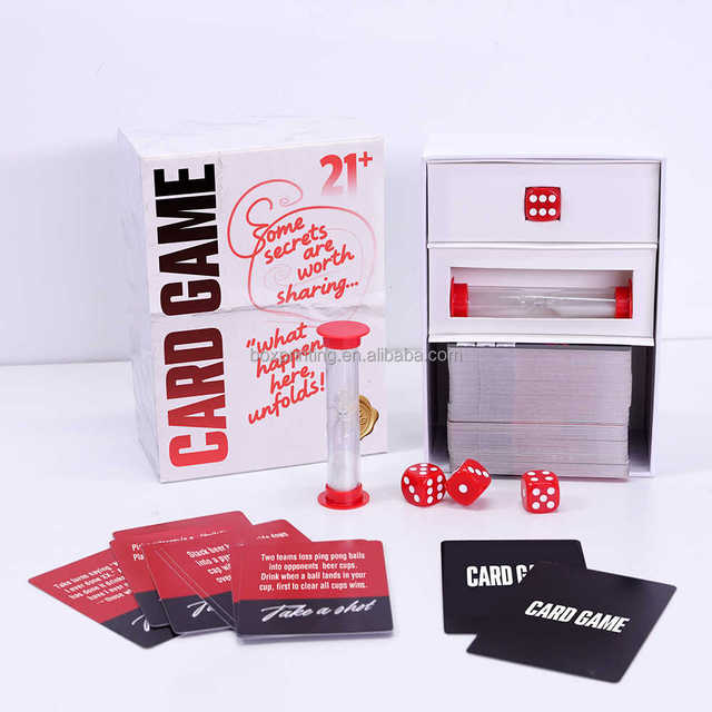 Custom Printing Service Card Game Double Both Sides Drinking Playing Game Card Set Front and Back for Adults Party with Box Dice