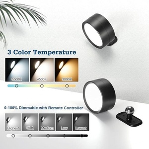 Lampes à LED RGB CCT Modernes 360 °   Lampes LED rotatives pour armoire, à piles, à intensité variable, avec télécommande, applique murale - Product Image 3