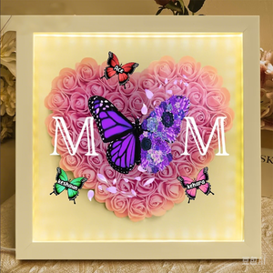 Bulk Wholesale 2025 Grandmother Mother Day Gifts 8 X 8 Flower <strong>Frame</strong> Shadow Wood <strong>Box</strong> with <strong>Light</strong> - Product Image 2