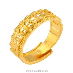 แหวนลายลูกศรแบบเปิดทำจากทองเหลืองชุบทองแหวนแฟชั่นสไตล์ญี่ปุ่นและเกาหลีสำหรับผู้หญิง