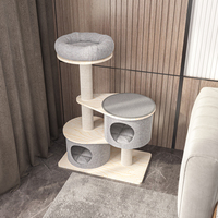 Maine Coon chat lit coton chat griffoir tissu bois massif luxe chat saut plate-forme meubles pour animaux de compagnie