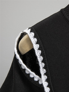 Conjunto de 2 Piezas de Punto <span class=keywords><strong>para</strong></span> Mujer, Top con Detalles de Crochet y Pantalones Anchos de Cintura Alta, <span class=keywords><strong>Traje</strong></span> de Punto Informal de Verano <span class=keywords><strong>para</strong></span> Uso Diario - Product Image 5