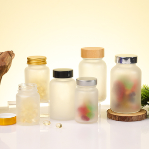Envase Redondo de 60/80/100/120/150/200 ml para Suplementos Alimenticios, Botella de Vidrio Esmerilado para Tabletas Farmacéuticas, Polvo Nutritivo, con Tapa de Plástico de Rosca - Product Image 2