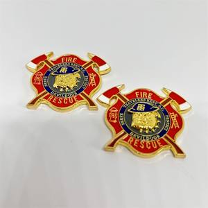 <span class=keywords><strong>Moneda</strong></span> de desafío de bombero de Honor de rescate de departamento de fuego de esmalte suave 3D de metal personalizado - Product Image 2