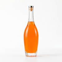 Offre Spéciale – Bouteille en Verre Super Flint 500ml 750ml pour Liqueur, Vodka, Tequila, Whisky avec Bouchon Noir – En Vente