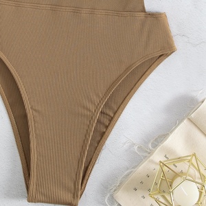 Traje de Baño de Una Pieza para Mujer, Bikini Triangular sin Entrepierna, Color Sólido, Lujoso y Moderno, para Fitness y Playa, 2024 - Product Image 5