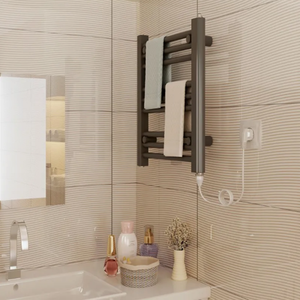 Radiateur de salle de bain électrique en acier 400*800 avec étagères, petit bac de rangement multi-niveaux - Product Image 1