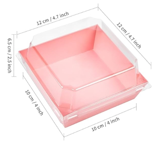 Boîte d'emballage pour gâteau roulé - carrée et transparente. Pâtisserie au tiramisu. Boîte d'emballage pour pain <span class=keywords><strong>sandwich</strong></span>. Boîte à pain. - Product Image 2