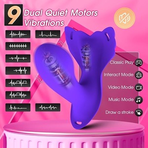 스마트 컨트롤 스트랩 온 9 진동 모드 야외 숨겨진 3 in 1 웨어러블 G 스팟 자극 팬티 나비 진동기 - Product Image 5