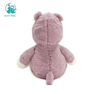Giocattoli di peluche caldi super morbidi e soffici personalizzati per microonde rosa ippopotamo con papillon - Product Image 3