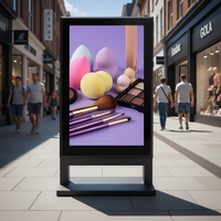 Affichage publicitaire numérique vertical à ouverture latérale, étanche IP65, totem LED double face pour extérieur, OEM ODM