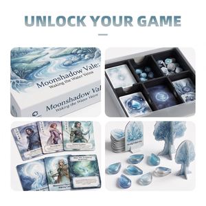 FUXI Moonshadow Vale Educational Handmade Table Game Card & Board Game with Crystal Tokens and 3D Tree Miniatures for Family Fun - Product Image 1