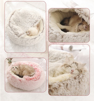 Hochwertiges, individuelles Logo, weiches, rundes Katzenbett, luxuriöses Zelt, waschbares Haustierbett, solide, klassisch, für alle Jahreszeiten