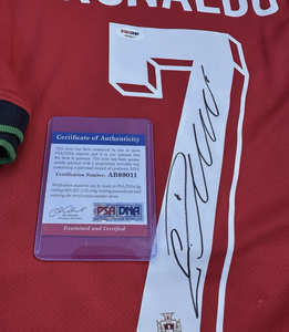 Camiseta firmada por ICONS/Beckett/PSA, camiseta firmada por Cristiano Ronaldo certificada por PSA para artículos deportivos de colección, color personalizado - Product Image 1