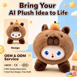 Jouet en peluche interactif IA, animal électronique, ours brun avec yeux LED et bulles de parole - Product Image 5