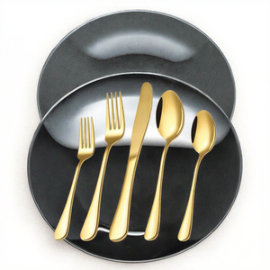 Ensemble de couverts de fête de haute qualité, personnalisé, de luxe, en acier inoxydable poli miroir doré, durable - Product Image 3