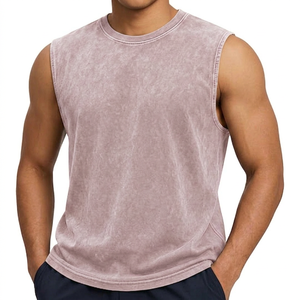 <b>Men</b> Acid Wash Tank <b>Top</b> Cotton <b>Muscle</b> Shirt Vintage Washed Workout Gym Bodybuilding Quick Dry Summer Casual Wear - Product Image 3