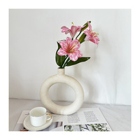 QYY XUANCAO 3 Blumen 2 Knospen Langstieliger Künstlicher Sternblumen-Lilienstrauß mit 3 Tigerlilien-Köpfen für Hochzeits- und Partydekoration