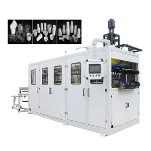 SINOPLAST produk baru 2024 TCup otomatis mesin hermoforming PP/PET/PVC mesin pembuat kaca sekali pakai