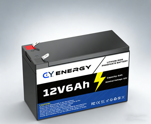 12V 6Ah Solid State LiFePO4 Rechargeable Battery High Performance Durable 6000 Cycles for Emergency Lighting Toys Security