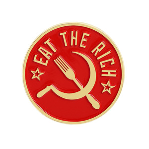 Nuova Spilla dell'Unione Sovietica <span class=keywords><strong>KGB</strong></span> 2025, Distintivo 'Mangia i Ricchi', Emblema CCCP, Medaglia con Scudo e Spada, Spilla Smaltata Rossa e Dorata - Product Image 5