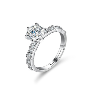 เงินแท้ S925 ประดับโมอิสซาไนต์ 1 กะรัต ทรงไม้ไผ่ สไตล์เกาหลี ฮิตในไลฟ์สด ปรับขนาดได้ - Product Image 5