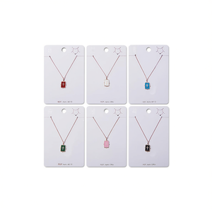 Collier en cuivre avec pendentif carré en forme de croix, collier à perles tendance, 12 pièces, Acero Ref46118 - Product Image 2