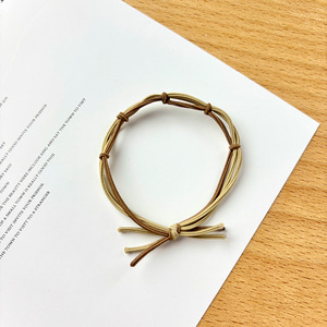 Multi-Loop Knot Hair Tie Nylon Elastic Gentle On Hair Daily Use <b>Light</b> Brown Dark Brown Black - Product Image 2