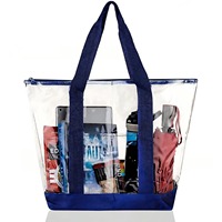 Sac de rangement portable transparent en PVC JOYSUN pour produits de toilette, idéal pour la plage et les voyages d'été, avec fermeture éclair, étanche et promotionnel